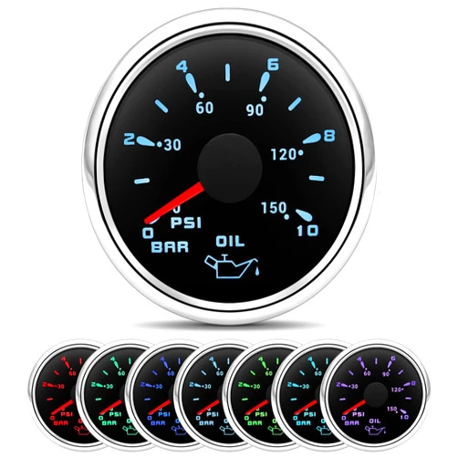 ARTILAURA Oil Pressure Gauge 7 Color 2-1/16