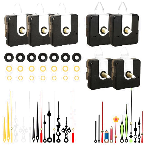 PARAOR 7pcs High Torque Quartz Clock Movement Mechanism Replacement Clock Kit with 10 Different Pairs of Hands Clock for DIY Handicrafts Repair Clock Parts Shaft Lengths 12mm 15.5mm 21.5mm