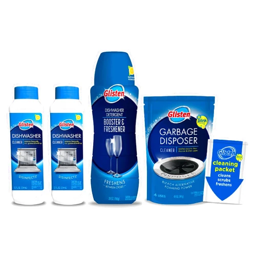 Glisten Dishwasher Magic Machine Cleaner and Disinfectant 2-Pack, Dishwasher Detergent Booster and Garbage Disposer Foaming Cleaner Pack