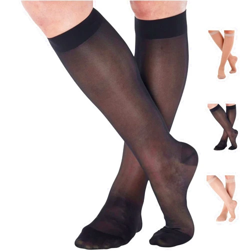 ABSOLUTE SUPPORT Made in USA - Sheer Compression Socks for Women Circulation 20-30mmHg - A205