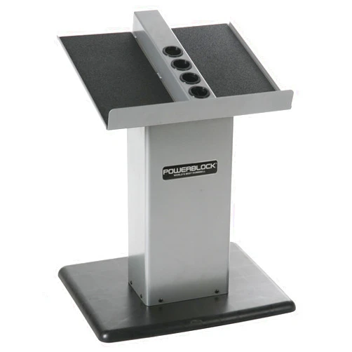 POWERBLOCK Large Column Stand, Dumbbell Rack & Weight Rack,Silver/black