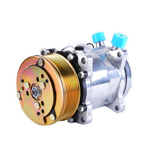 Slakerbe A/C Compressor with Clutch, HC5004C Compressor Pump fit for Sanden 508 Style 8-Groove Serpentine Belt Air Conditioner Compressor Assembly