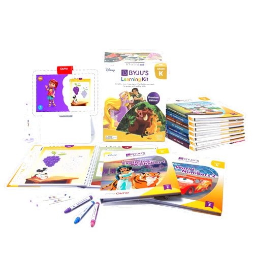 BYJU'S BYJU’S Learning Kit: Disney, Kindergarten Premium Edition (App + 10 Workbooks) Ages 4-6 - Featuring Disney & Pixar Characters - Learn Letter Sounds, Sight Words & Numbers - Osmo Fire base included