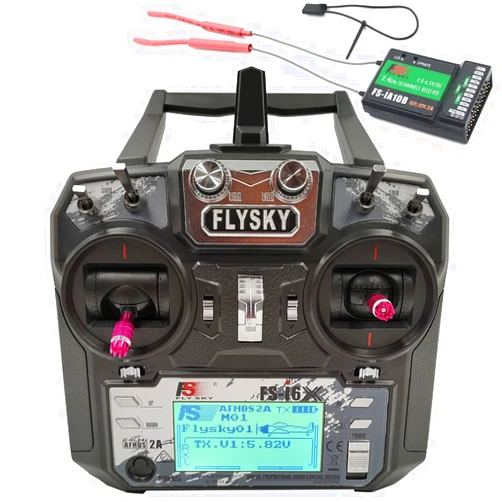 Alaohu Flysky FS-i6X 10 Channels RC Transmitter and Receiver FS-iA10B 2.4GHz AFHDS 2A Radio Control System for FPV Drone Quadrotor, Fixed Wing, RC Car and Boat (Mode 2 Left-Hand Throttle) Black
