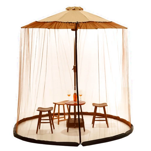 OKYUK Patio Umbrella Mosquito Netting, 7.5FT-12.5FT Umbrella Canopy Screen Mesh for Garden & Outdoor Umbrellas, with Double Zippers and Solid Lead, Adjustable Bug Screen Accessory, Polyester