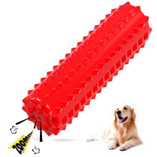 VANFINE Dog Toy, Squeaky, Tough, Durable Stick Chew Toy for Large Dogs, Puppies and Aggressive Chewers with Non-Toxic Natural Rubber (Medium/Large Dog, Stick)