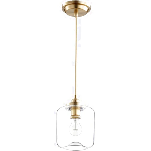 Quorum International Quorum 845-80 Contemporary Modern One Light Pendant in Brass - Antique Finish,