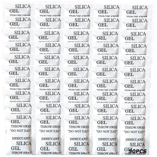SmaringRobot Silica Gel Packets, 50PCS 5 Gram Premium Moisture Absorbers, Desiccant Packs for Storage, Transparent Rechargeable Oxygen Humidity Absorber Bags for Spices, Jewelry, Clothes, Shoes, Boxes, Electronics
