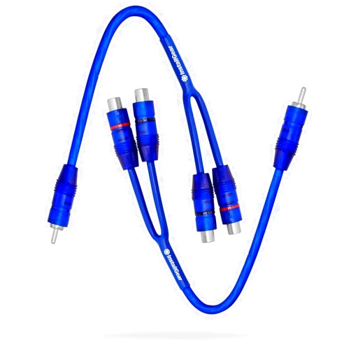 InstallGear 1ft Shielded 1 Male to 2 Female RCA Y Adapter Splitter Connector - RCA Splitter (2 Pack)