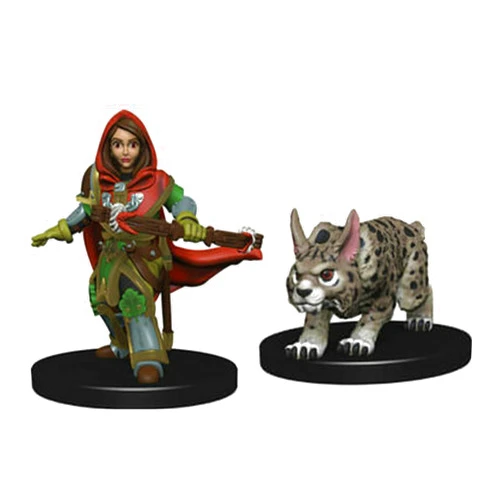 WizKids Wardlings RPG Figures: Girl Ranger & Lynx, Multi-Colored