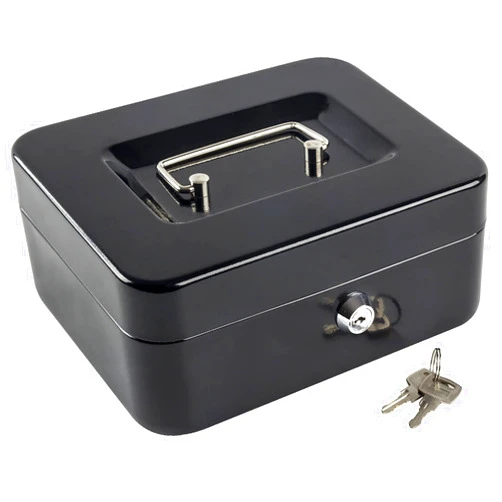 Kyodoled Medium Cash Box with Money Tray,Small Safe Lock Box with Key,Cash Drawer,7.87