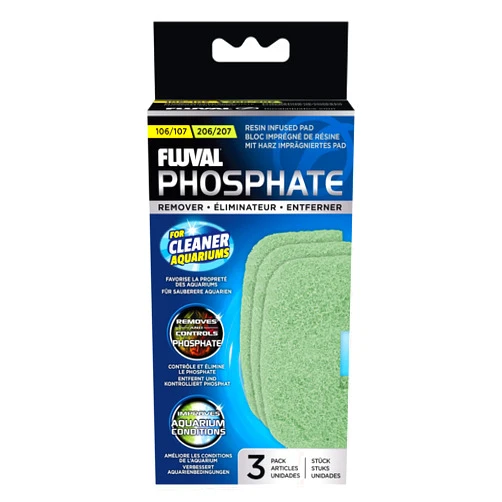 Fluval 107/207 Phosphate Remover Pad, Replacement Aquarium Canister Filter Media, 3-Pack
