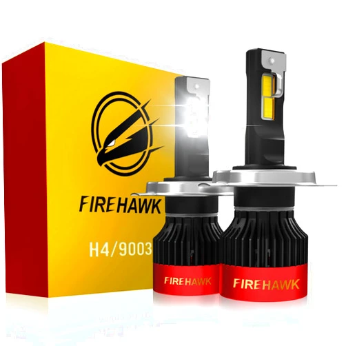 Firehawk H4/9003/HB2 LED Bulbs 40000LM 6000K Cool White, 5-Min Plug-N-Play Fog Light, Pack of 2