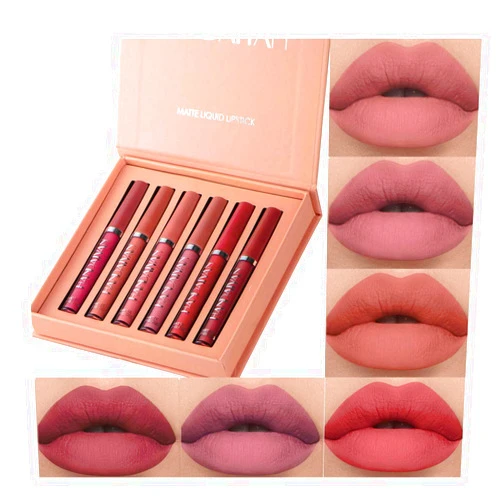 BestLand 6Pcs Matte Liquid Lipstick Makeup Set, Matte liquid Long-Lasting Wear Non-Stick Cup Not Fade Waterproof Lip Gloss (Set B)