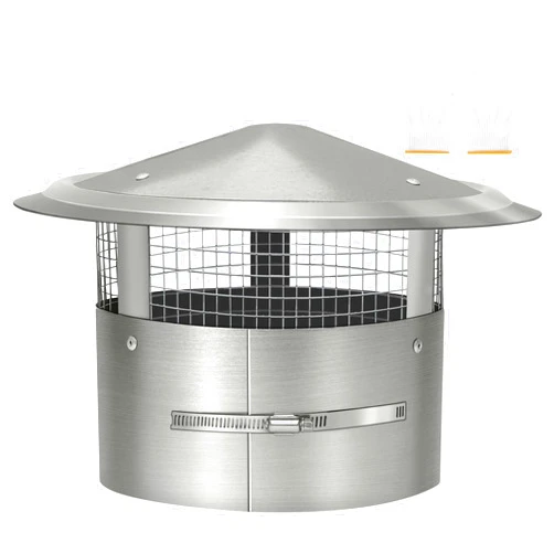 Bootuu 8 Inch Round Chimney Cap, 8 Inch Tapered Top Chimney Cap with Screen, 8 Inch Chimney Cap with Fastening Device with Screen, Stovepipe Finial, Stainless Steel