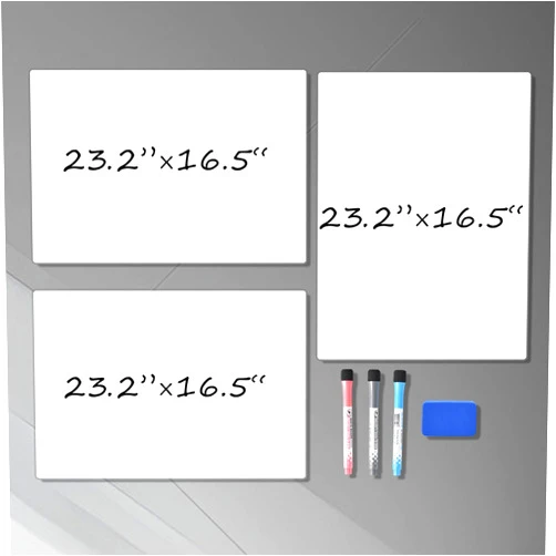 PEXOMEDO 3 PCS Magnetic Dry Erase Whiteboard for Fridge，23.2