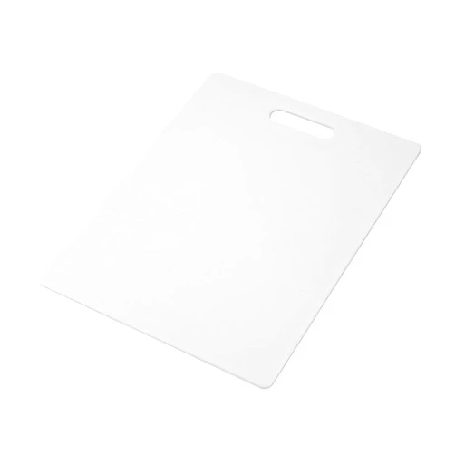 Farberware Large Cutting Board, Dishwasher- Safe Plastic Chopping Board for Kitchen with Easy Grip Handle, 11-inch by 14-inch, White