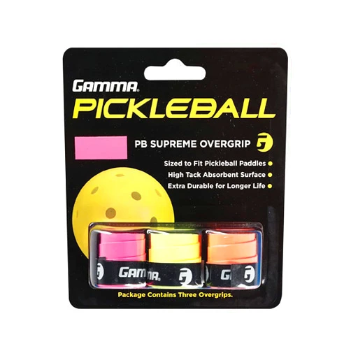 Gamma Sports Pickleball Supreme Overgrip, Easy to Apply Grip Tape for Pickle Ball Paddles, Badminton, Squash - Replacement Tacky Over Wrap Bands