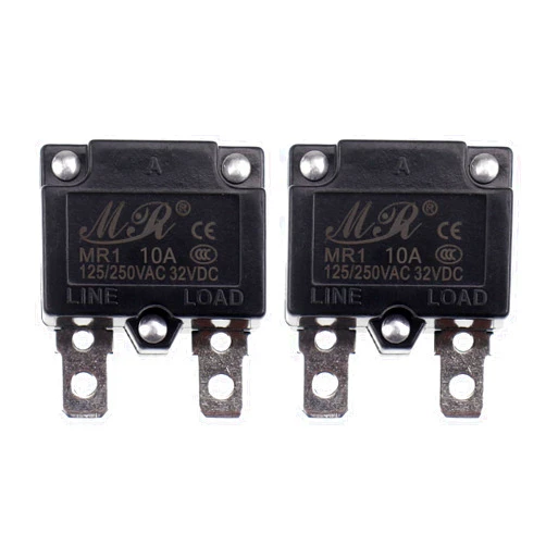 ZOOKOTO 2Pcs 125/250V AC 32V DC Thermal Circuit Breaker 10amp AUTO Reset Overload Protector Switch Automatic Reset Relay Fuse 10A
