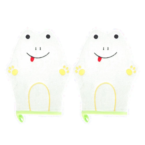 Beaupretty 2pcs Bath Gloves Kids Bathing Accessory Baby Sponges Baby Towels Kids Wash Gloves Cute Bath Mitt Hand Womens Gloves Bathroom Supplies Cotton Towel Take a Bath Tub Child