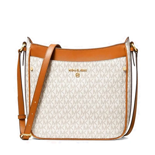 Michael Kors Jet Set Charm Large North/South Top Zip Crossbody Vanilla/Acorn One Size