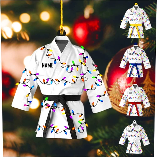 Artparel Personalized Karate Ornament Karate Uniform Ornaments Gifts for Karate Lovers Karate Gift Christmas Ornament 2024 Taekwondo Ornament Jiu Jitsu Ornament Gift for Karate (Karate 4)