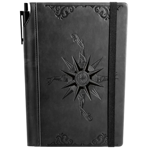 CAGIE Compass Leather Notebook Journal for Men, 100 Gms 288 Pages Lined Journals for Writing, A5 Hardcover Journaling Notebooks Gift Set with Pen for Travel Office Daily Writing