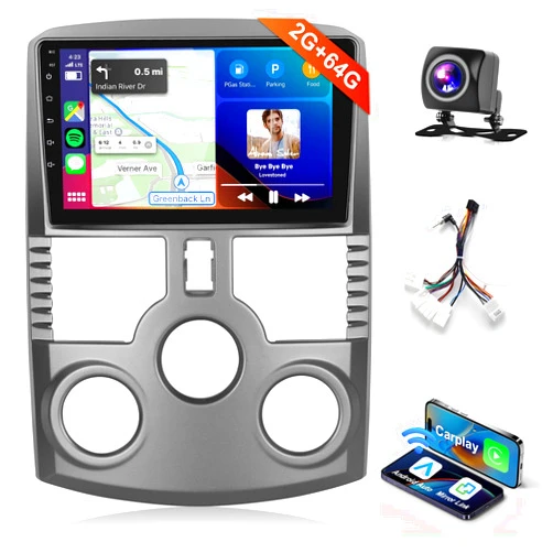 Podofo 2G+64G 9 '' Car Radio Stereo for Toyota Rush Daihatsu Terios 2006-2016 with Apple Carplay Android Auto/1080P IPS Touchscreen/WiFi/28 UI/Bluetooth/FM/16 EQ/GPS/Mirror Link/Backup Camera/External MIC