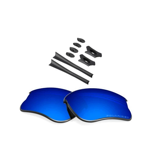 BLAZERBUCK Anti-salt Polarized Replacement Lenses & Sock Kit for Oakley Flak Jacket XLJ OO9009 - Midnight Blue