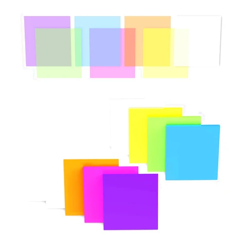 MIUTME Transparent Sticky Notes 500 Pcs, MIUTME Clear Sticky Notes Waterproof Translucent Color Memo Pad 3 x 3 inch, See Through Sticky Notes for Office College School Supplies Pads (7 Colors)