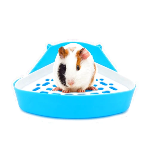 Hypeety Pet Toilet Small Animal Litter Tray Corner for Hamster Guinea Pig Ferret Gerbil Chinchilla Pet Small Rat Toilet (Blue)