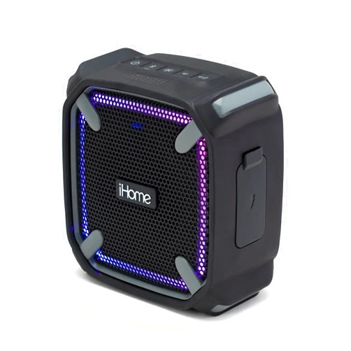 iHome Waterproof Bluetooth Speaker with Color Changing Lights, iP67 Certified Portable Speaker Ideal for The Pool, Beach, Hiking, Kayaking (IBT371BGC)
