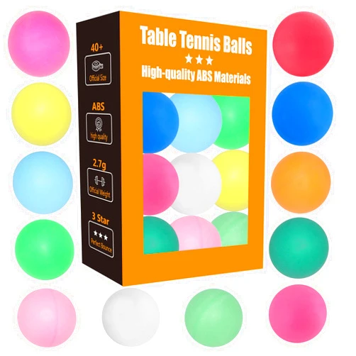 Meizhouer Ping Pong Balls 12 50 or 100 Pack: 3 Star Colored Table Tennis Balls for Outdoor Practice Party Games Cats Toys