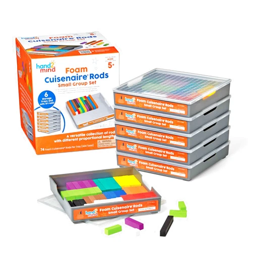 hand2mind Foam Cuisenaire Rods Small Group Set, Teaching Fraction Bars, Montessori Math Manipulatives, Math Teacher Must Haves Elementary, Kindergarten Homeschool Supplies (6 Sets of 74)