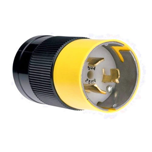 Pass & Seymour Legrand Pass & Seymour CS8265 Turnlok 50 Amp 250V California Standard Industrial Spec Grade Locking Plug, IP20 Suitability, Non-NEMA, Black (1 Count)
