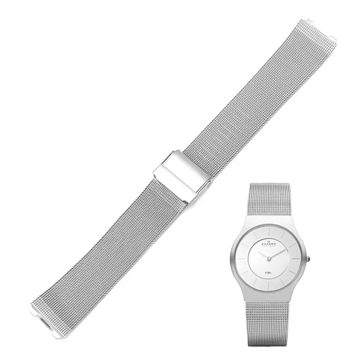 THEAGE 20mm Spring Bar Stainless Steel Watch Band Replacement for Skagen 233L Series Milanese Mesh Straps