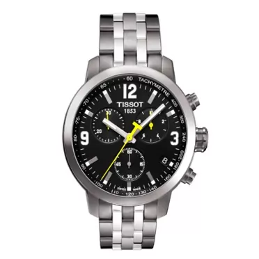 Tissot Men's PRC 200 Chronograph 316L Stainless Steel case Swiss Quartz Watch Strap, Grey, 19 (Model: T0554171105700)