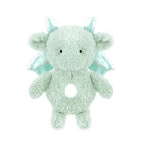 Apricot Lamb Baby Dragon Dinosaur Soft Rattle Toy, Plush Stuffed Animal for Newborn Soft Hand Grip Shaker Over 0 Months (Dragon, 6 Inches)