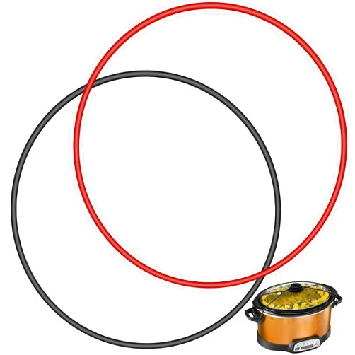 AEXHOT 2 Pack Black and Red Elasticity Lid Latch Strap Rubber Band 6-7-8 Quart Compatible for Hamilton Beach Crock Pot Slow Cooker