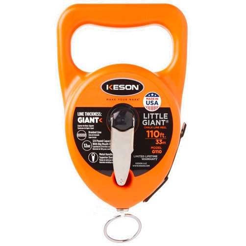 Keson G110 Little Giant Chalk Line Reel, 12-Ounce Chalk Capacity, 110-Foot
