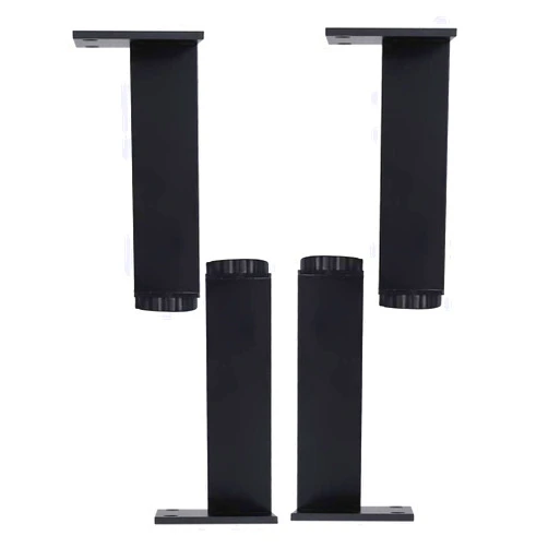 Vvlo 4pcs 350x38MM Black Rectangle Aluminum Alloy Leg Height Adjustable Feet Cabinet Table Leg