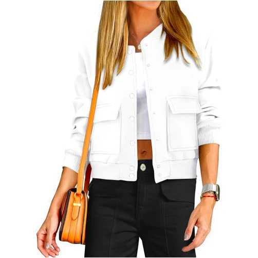 ANRABESS Women Cropped Bomber Jacket 2024 Fashion Casual Trendy Varsity Y2k Jackets