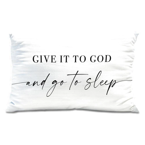 Knibeo Give It to God and Go to Sleep, Decorative Pillows Covers for Bed, Throw Pillows Cover for Bed,12x20 Pillow Cover,Decorative Bed Pillows for Bedroom Room(12x20, White)