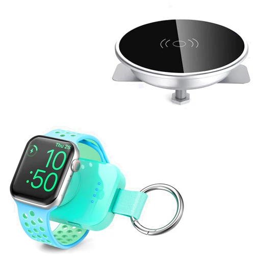 i.VALUX Portable Charger for Apple Watch Series, and Desk Wireless Charger for iPhone Phone Samsung Galaxy