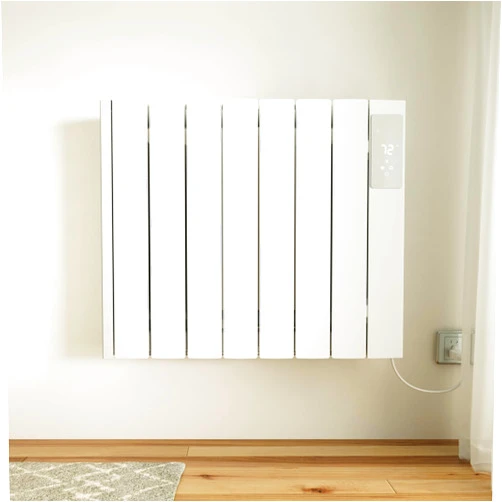 BREEZEHEAT 1500w Plug-in Electric Panel Heater-Convection Wall Heaters for Indoor Use, No Fan Design, Freestanding/Wall Mount Space Heater w/Digital Display, 24H Timer, Adjustable Thermostat, White
