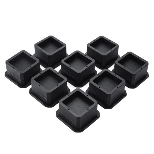 BTSD-home Adjustable Bed Risers 1 Inch Heavy Duty 8 Pack Furniture Risers Dorm Bed Risers Table Desks Legs Extenders Blocks Black