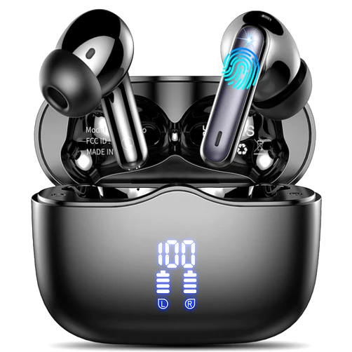 Xinwld Wireless Earbuds, Bluetooth 5.3 Headphones in Ear with 4 ENC Noise Cancelling Mic, HiFi Stereo Deep Bass Wireless Earphones 40H Playtime, in-Ear Earbud Bluetooth Dual LED Display IP7 Waterproof, USB-C