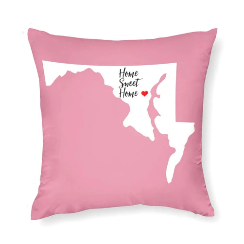 GUANKE Custom Home Sweet Home Throw Pillow Cases Maryland State Polyester Pillow Case 16x16 Inch Cozy Sofa Decorative Pillowcase Two Sided Personalized Color Square for Home Outdoor Living Room