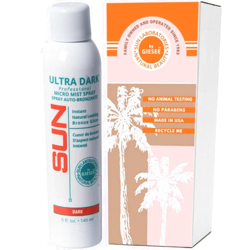 Sun Laboratories By Giesee Ultra Dark Micro Mist Spray Tanner - Self Tanning Lotion, Sun Tanning Lotion, Spray Tan Solution - Instant Tan Spray, Self Tanner Face Mist, Sunless Tanning Water Spray