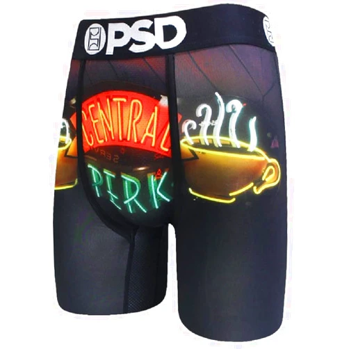 PSD Men's Brief Underwear Bottom (Black/Central Perk, M)